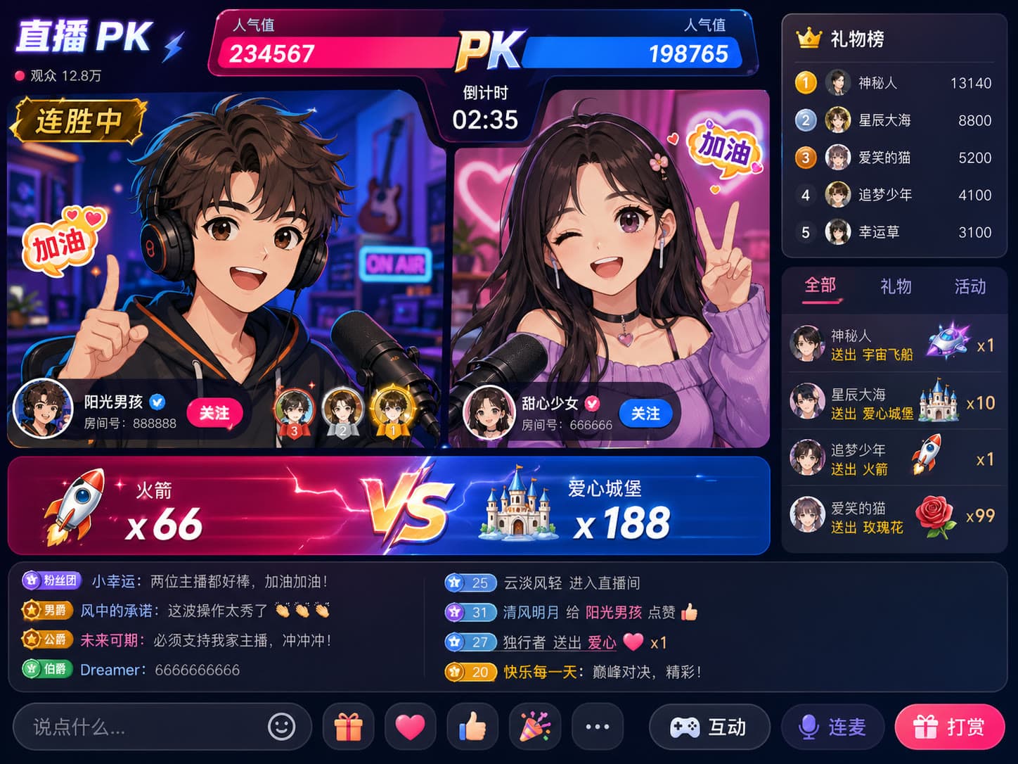 直播 PK 截图